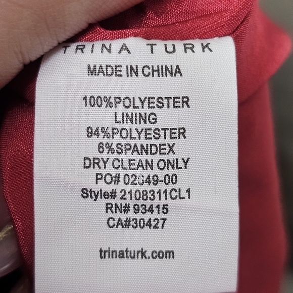 Trina Turk Upbeat One Flounce Shoulder Sheath Dress In Sangria - Picture 9 of 9